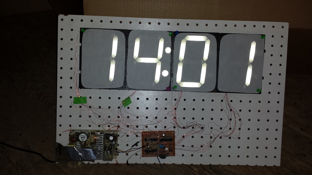 Large LED Clock from Recycled Components